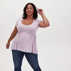 Torrid babydoll top high low 1 1x purple